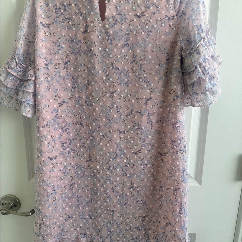 CeCe Pink Floral Long Sleeve Dress